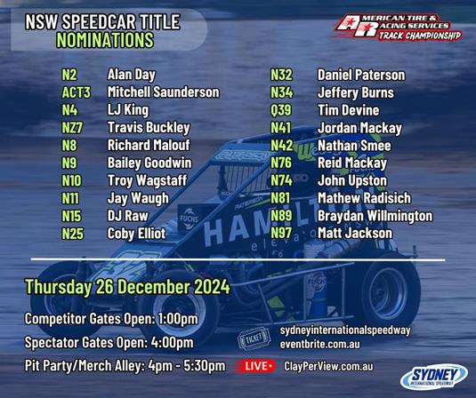 Summer of Speed Night 1 - NSW Speedcar Title Nominations