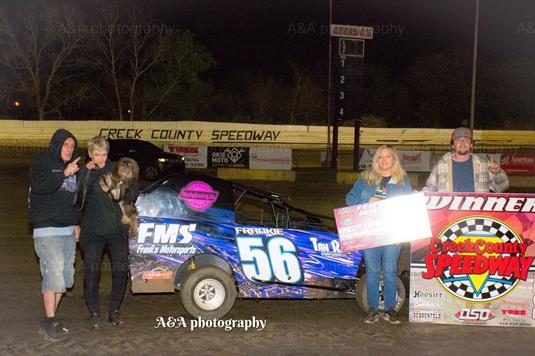 Frankie Bardaro Wins Inaugural NOW600 Lucas Oil Modified Series Event at Creek County Speedway