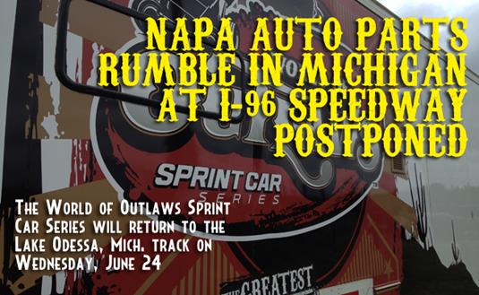Inclement Weather Postpones World of Outlaws at I-96 Speedway