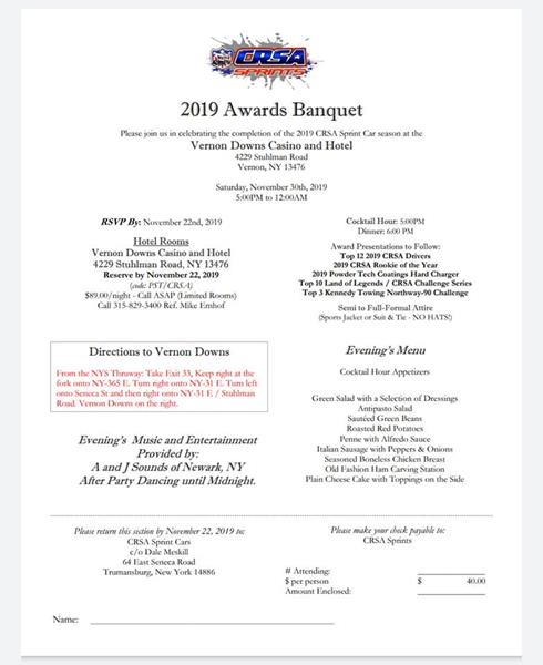 2019 CRSA/PST Awards Banquet Information