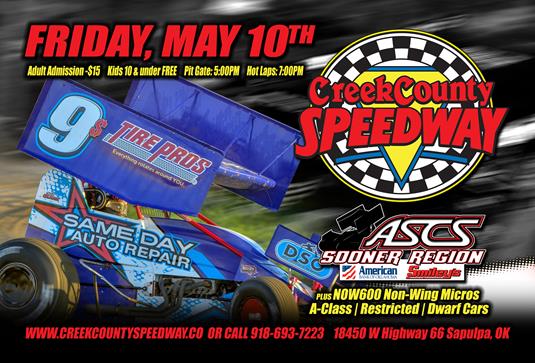 ASCS Sooner Region Headlining Creek County Speedway This Friday