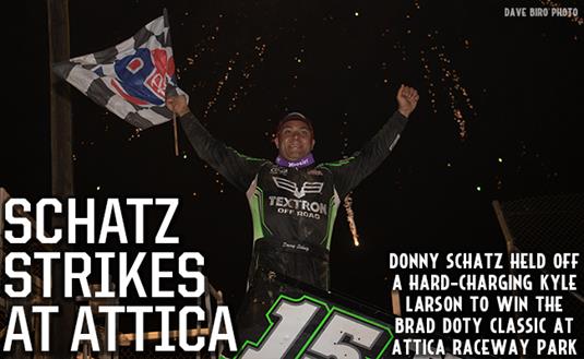 Donny Schatz Scores Exciting Brad Doty Classic Triumph at Attica Raceway Park