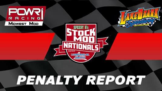 PENALTY REPORT: Midwest Mod Disqualifications at Lake Ozark Speedway’s POWRi StockMod Nationals