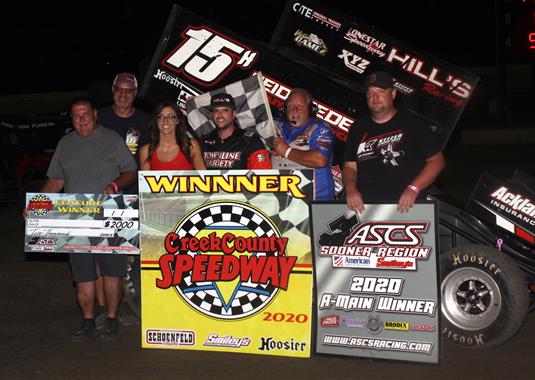 Hafertepe Snags ASCS Sooner Glory As Himebaugh Tops Champ Sprints At Creek County Speedway