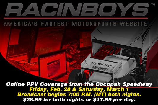 RacinBoys Providing Live Pay-Per-View of This Weekend’s ASCS National Tour Opener