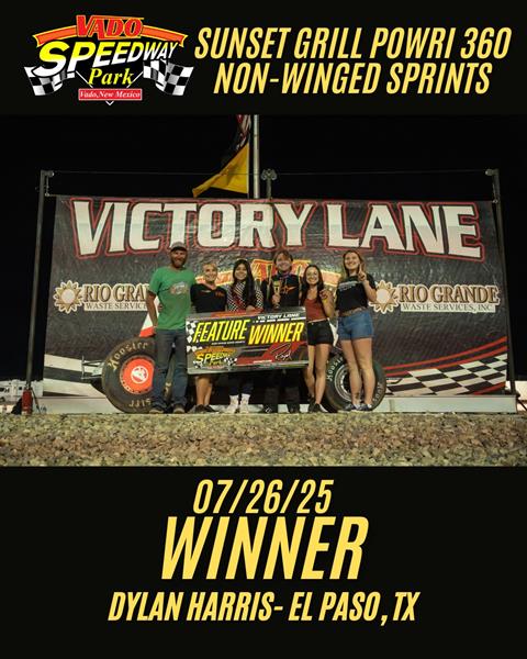 Dylan Harris Dominates in Win with Sunset Grill POWRi Vado Non-Wing Sprints