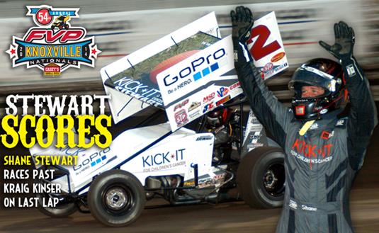 Shane Stewart Makes Last Lap Pass to Win Knoxville Nationals Qualifier