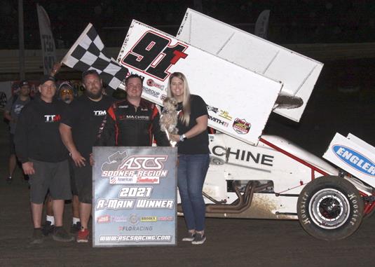 Tyler Thomas Leads It All At Creek County Speedway With ASCS Sooner