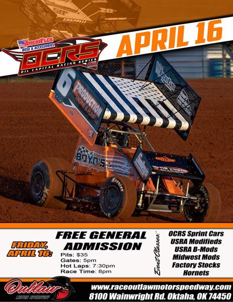 Free grandstand admission for Friday’s AmeriFlex / OCRS IMCA show at Outlaw Motor Speedway