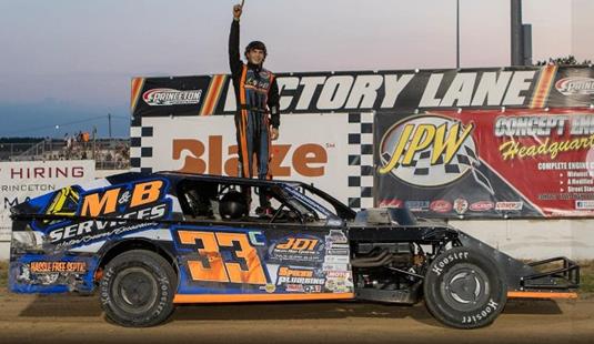 Travis Schulte Wins First Modified Feature Win Friday Night at the Princeton Speedway.