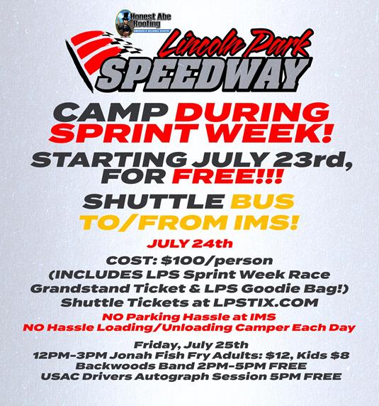 Let Us Drive You To IMS To Kick Off USAC Indiana Sprint Week