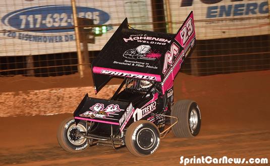 Justin Whittall pilots Stehman Motorsports to an Outlaws A-Main start at Lincoln Speedway