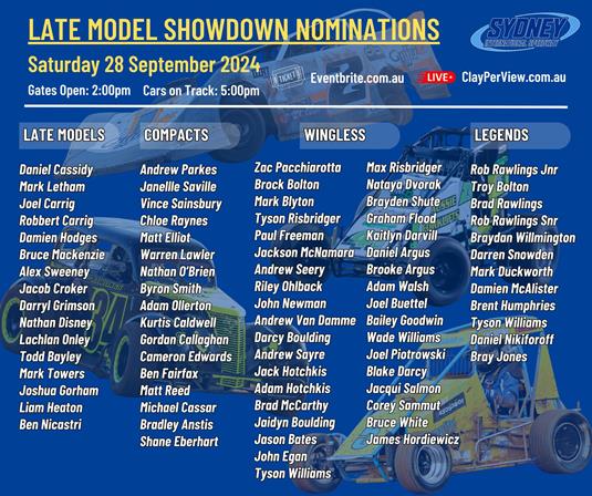 Late Model Showdown: Nominations