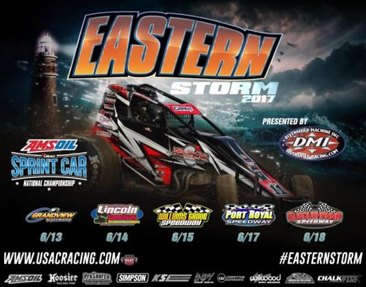 EASTERN STORM USAC SPRINT TOUR BEGINS 2ND DECADE JUNE 13-18 IN PENNSYLVANIA