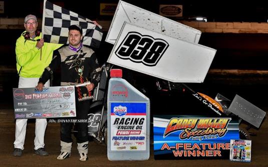 Bradley Fezard Wins in Lucas Oil POWRi Outlaw Micro Thriller at Caney Valley