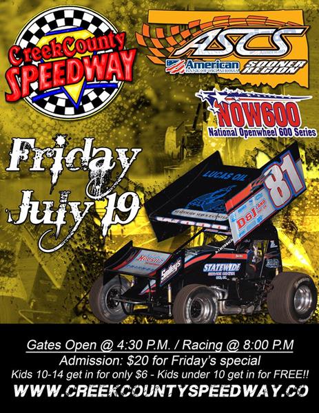 Open Wheel Mayhem this Friday night at Creek County Speedway!