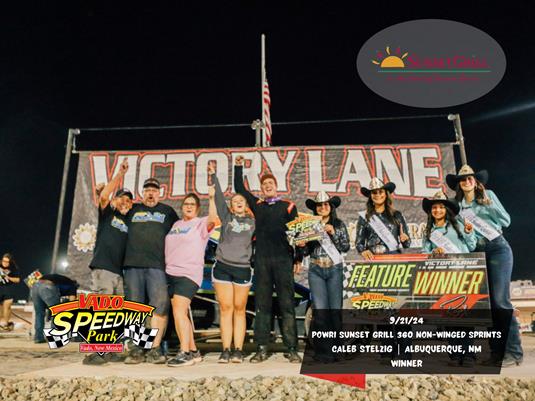 Caleb Stelzig Returns to Winning with Sunset Grill POWRi Vado Non-Wing Sprints