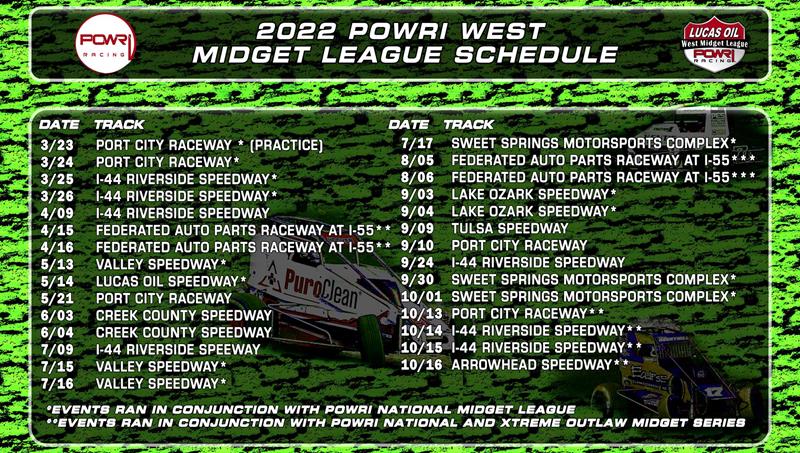 Lucas Oil POWRi West Midget League Solidifies 2022 Season Schedule - Sprint Car Racing News and