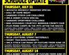 SCHEDULE UPDATE