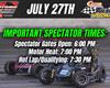 Schedule and Order of Events for Xtreme Outlaw Midgets Saturday July 27th
