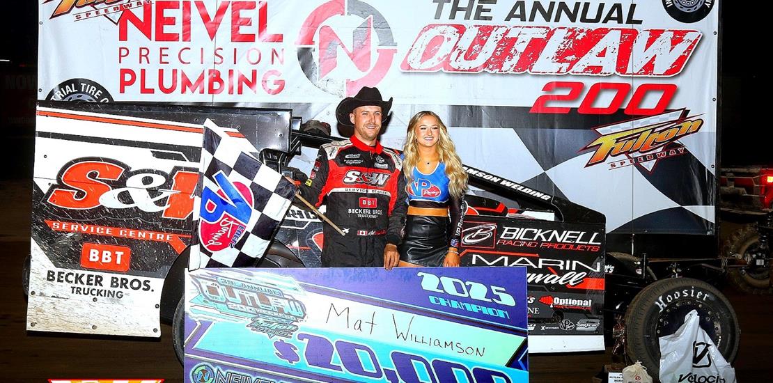 WILLIAMSON SHOWS THE WAY IN OUTLAW 200 AT FULTON S...