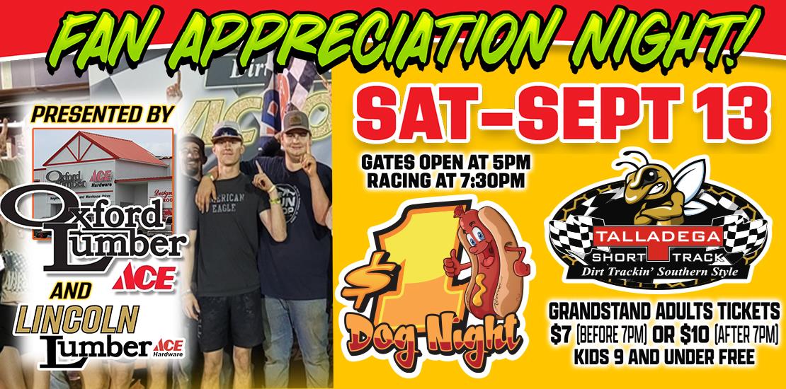 Talladega Short Track | FAN APPRECIATION September...