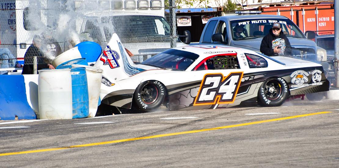 Latham Overcomes Qualifying Crash to Win Latemodel...