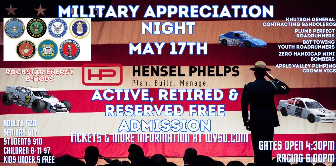 Military Appreciation Night May 17th