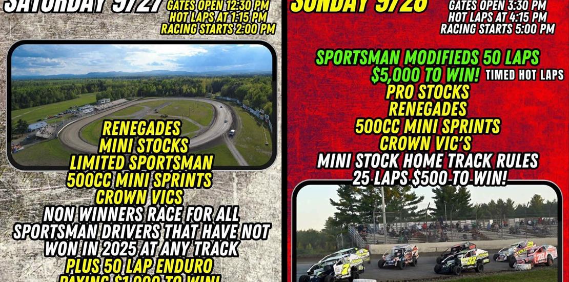Champions to be Crowned at Airborne Park Speedway...