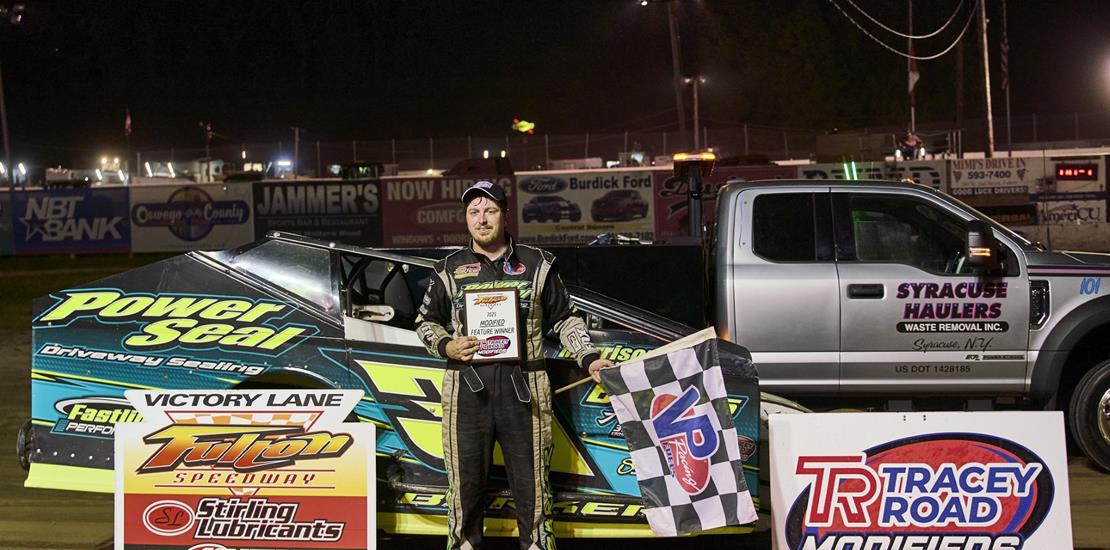 Corey Barker Races to Fulton Speedway Modified Vic...