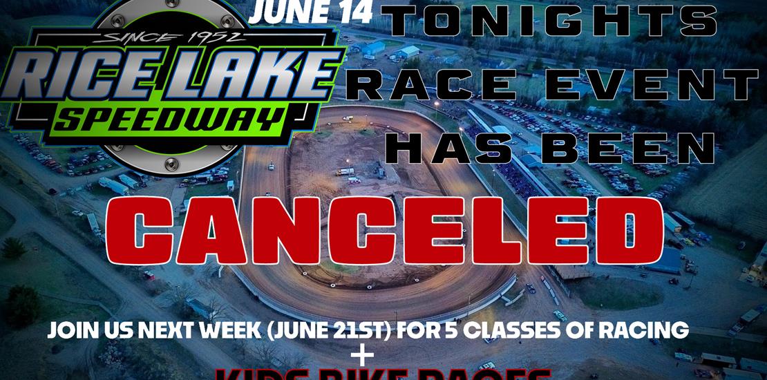 Tonight’s Race Event Canceled
