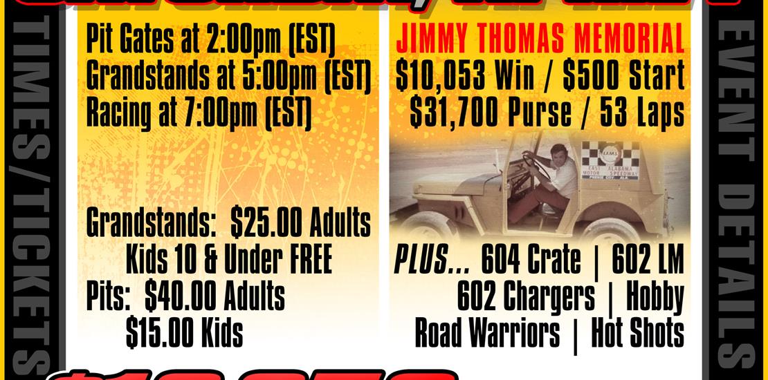 Jimmy Thomas Memorial - $10,053 to win Schaeffer’s...