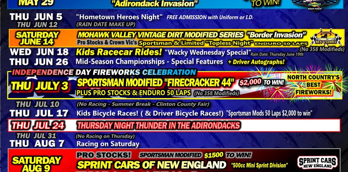 Airborne Park Speedway Schedule Set for 71st Year