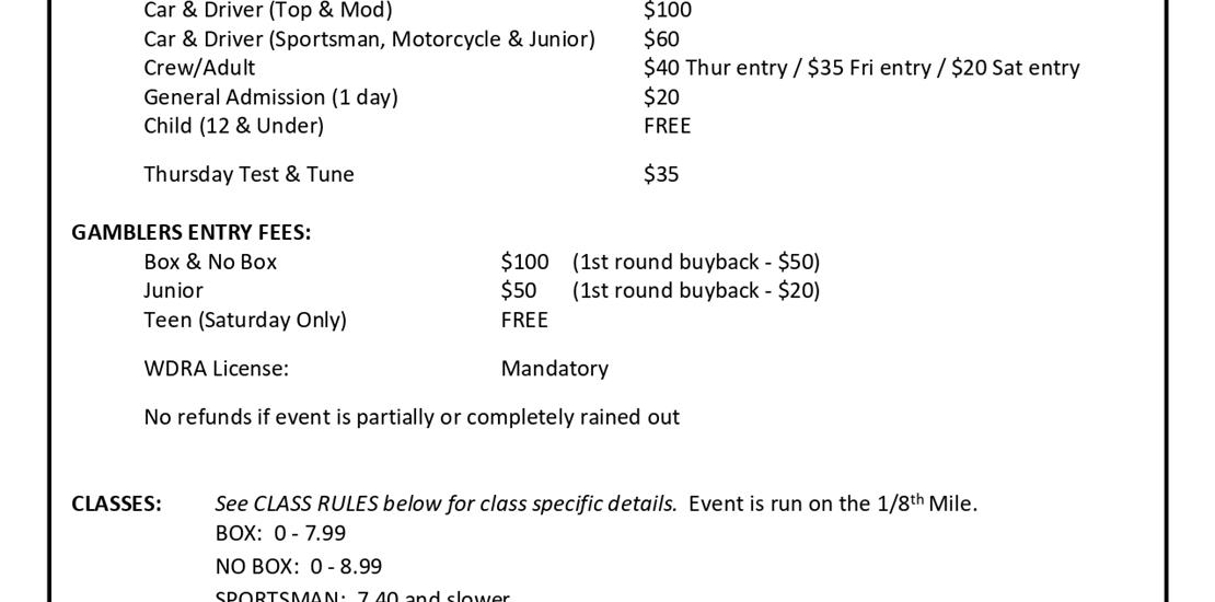 2024 WDRA Midwest Bracket Finals Information & Rul...