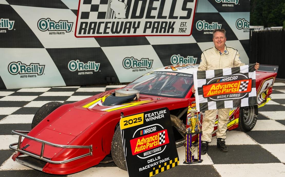 MIKE SANDHOLM SCORES NASCAR REGIONAL MOD WIN AT DR...