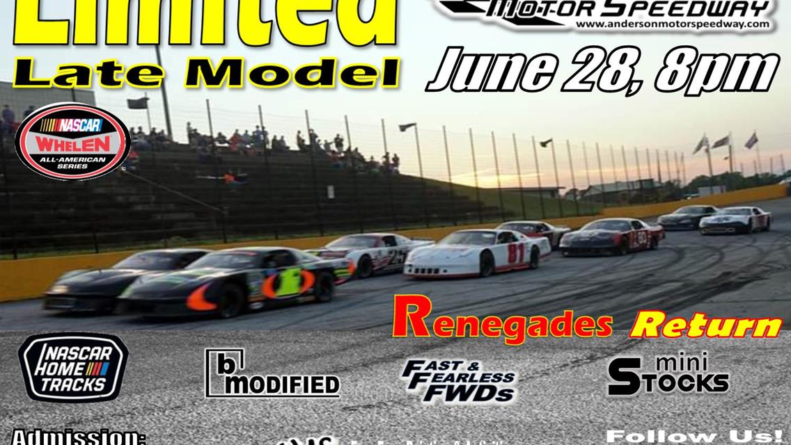 NEXT EVENT: Limited Late Models Friday June 28, 8pm