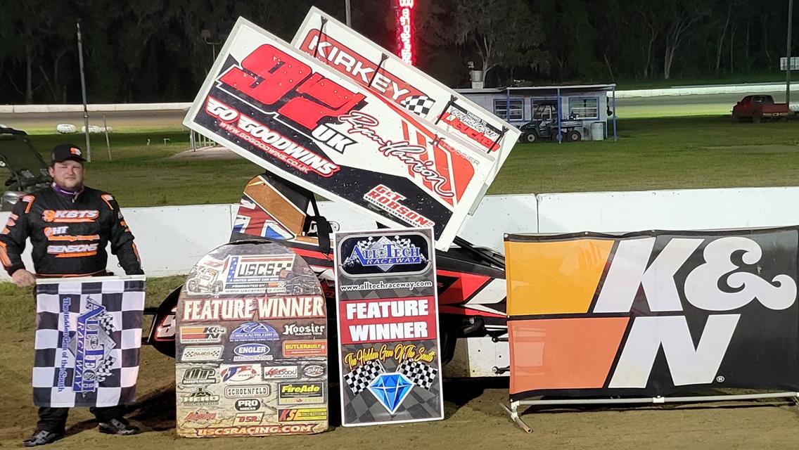 BRIT CHAMPION, RYAN HARRISON HUSTLES TO ALL-TECH USCS WIN at ALL-TECH RACEWAY