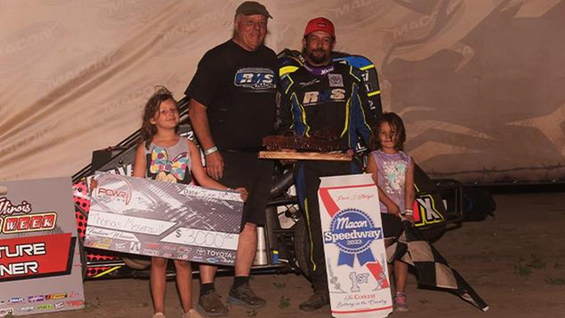 Thomas Meseraull Takes Macon SPEEDWeek Night Three Win with POWRi National Midgets