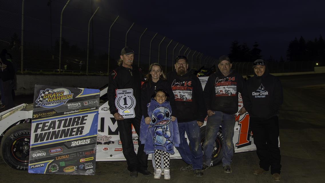 Moore wins an exciting Modified feature at Grays Harbor Raceway