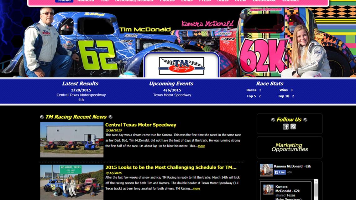 Driver Websites Launches New Website for TM Racing