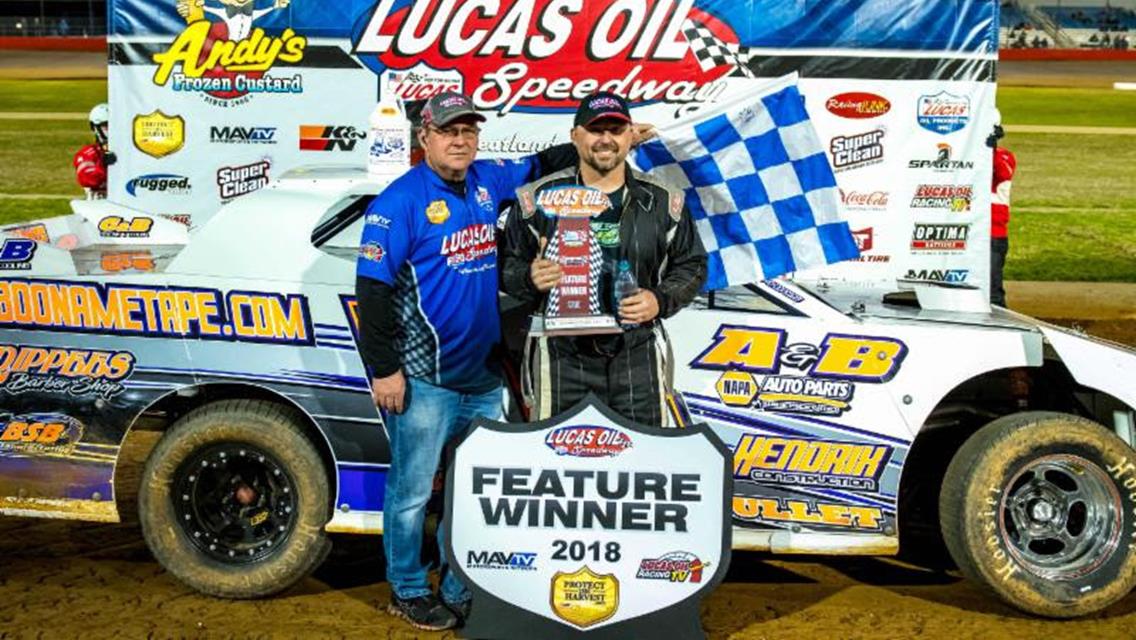 Hendrix drives back into victory lane in featured Big O Tires Street Stocks main event at Lucas Oil Speedway