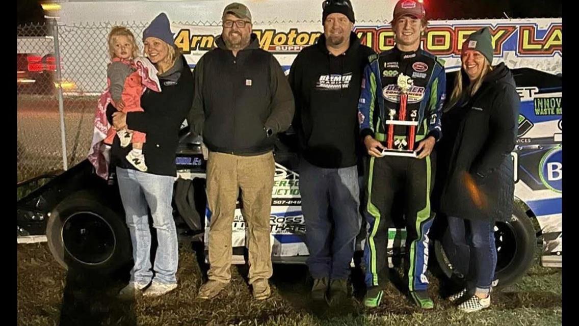 Klay Beemer drove his CRC Motorsports Modified to victory at Sports Raceway Park.