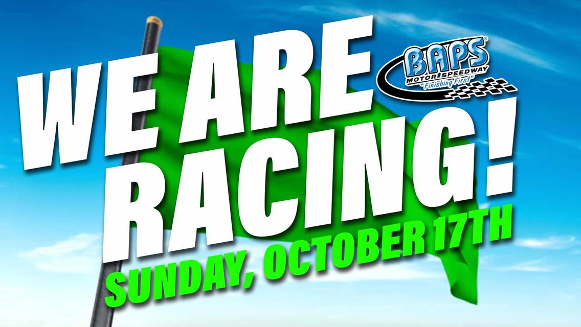 BAPS is Racing, Sunday, October 17th