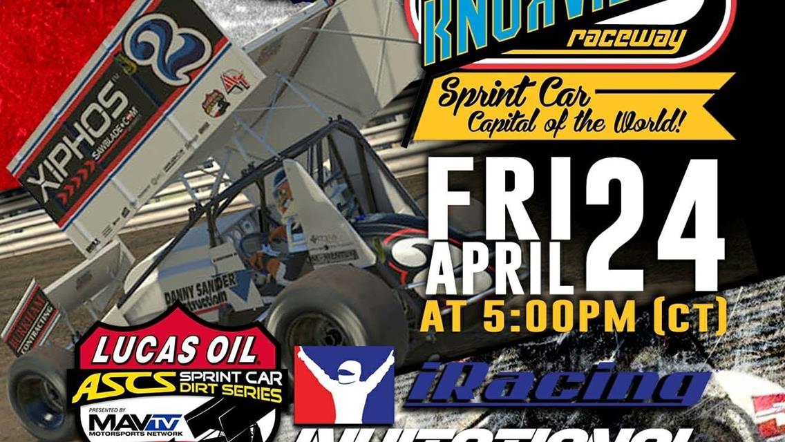 RacinBoys Providing Live Video Broadcast of Lucas Oil ASCS iRacing Invitational Series Event at Knoxville Raceway This Friday