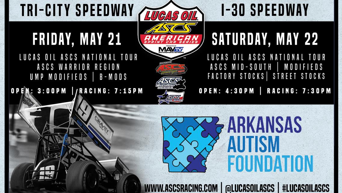 Tri-City Speedway and I-30 Speedway Next For Lucas Oil American Sprint Car Series