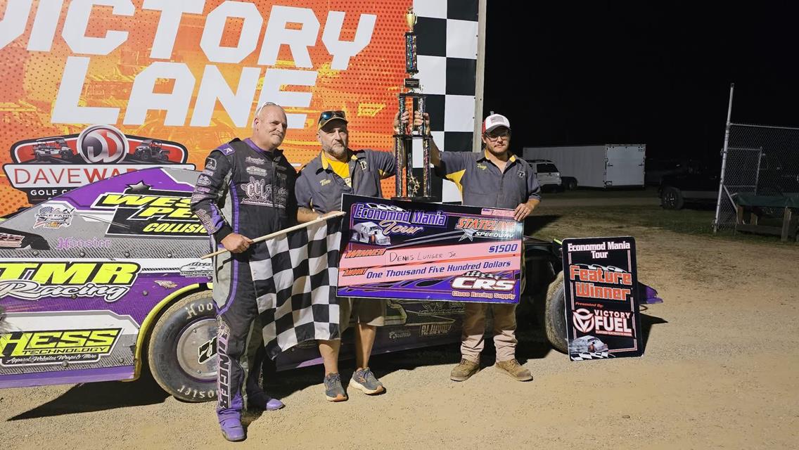 Dennis Lunger Jr. won the Limited Modified portion of the Modified Madness at Stateline Speedway on Thursday, July 24.