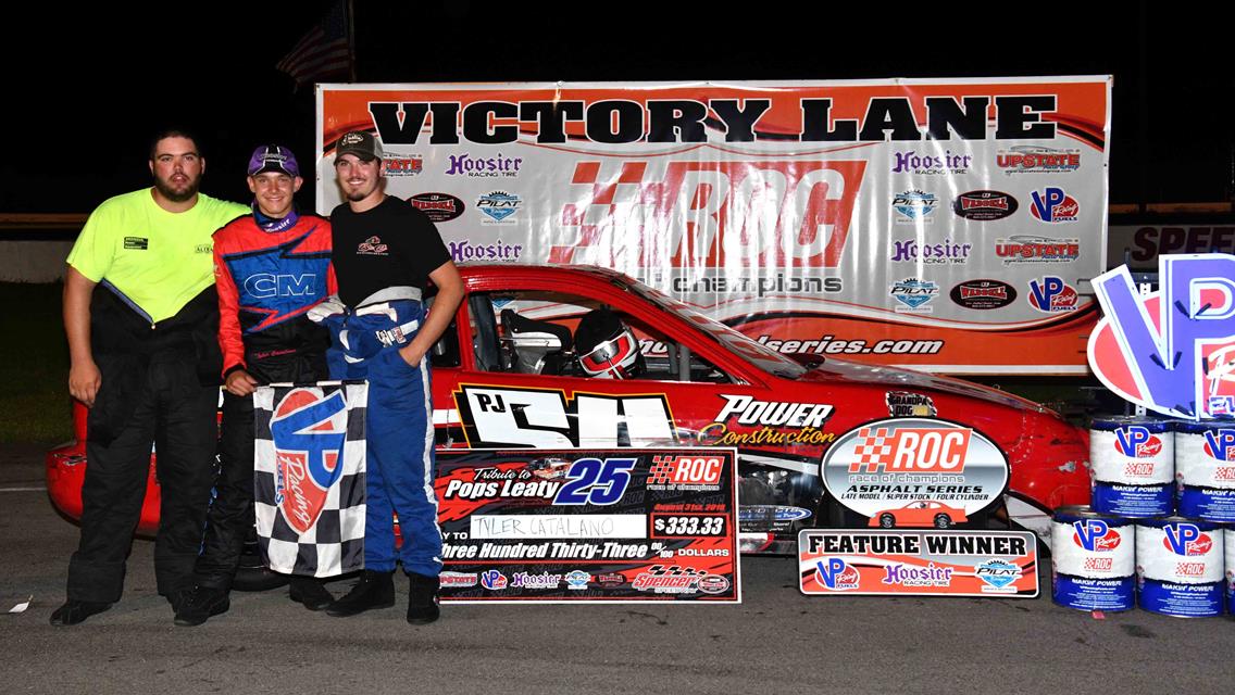 MATT HIRSCHMAN RUNS TO VICTORY IN TRIBUTE TO “POPS” LEATY 75 THIS PAST  FRIDAY AT SPENCER SPEEDWAY
