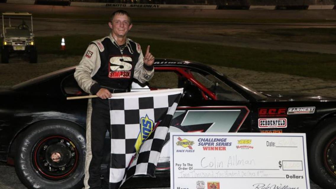 Allman wins wild Sunoco Challenge feature at Desoto