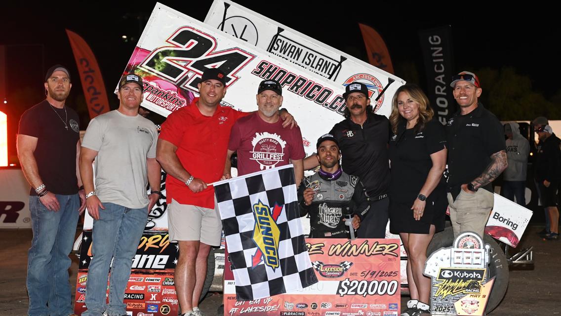 KANSAS CITY CHAOS: Rico Abreu Wins Wild Feature at Lakeside Speedway