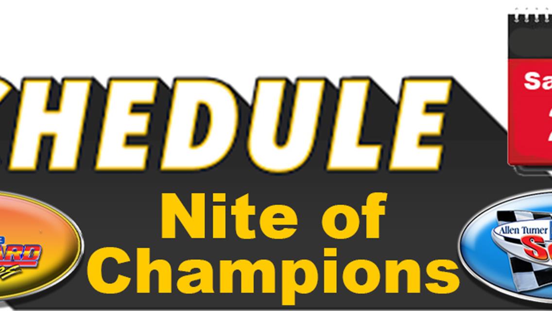 Detailed Schedule for  Late Model Practice and Championships
